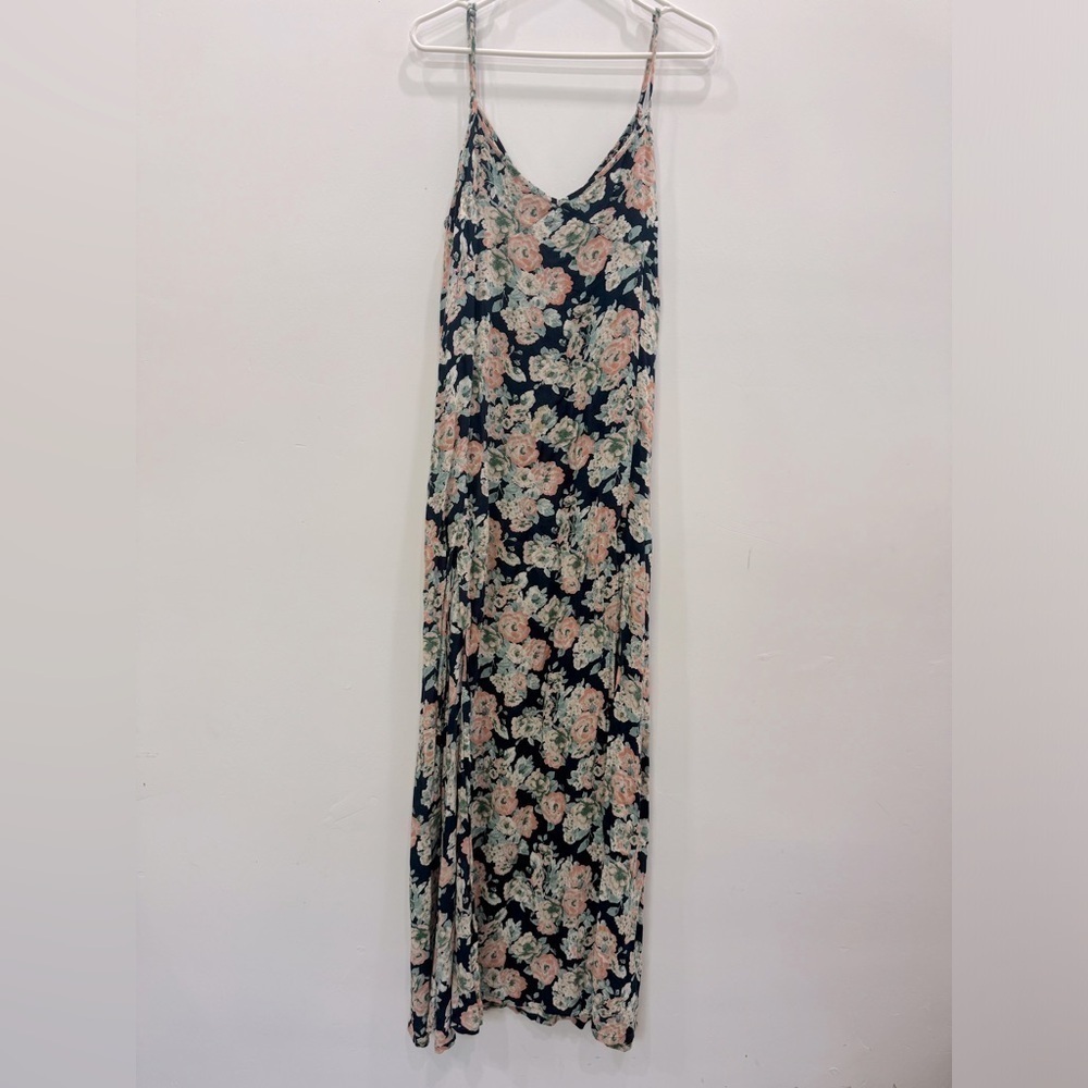 Element- Navy Blue Floral Maxi Dress Sz Large